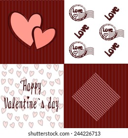 Valentine`s day background set