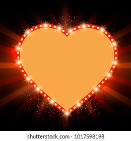 Valentines Day background with shining heart. Vector illustration