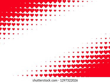 Valentine's Day background with simple heart shaped filter or ornamental grid with size gradient
