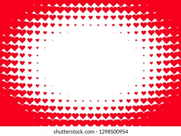 Valentine's Day background with simple heart shaped filter or ornamental grid with size gradient