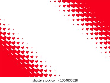 Valentine's Day background with simple heart shaped filter or ornamental grid with size gradient