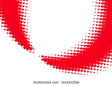 Valentine's Day background with simple heart shaped filter or ornamental grid with size gradient