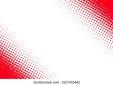 Valentine's Day background with simple heart shaped filter or ornamental grid with size gradient