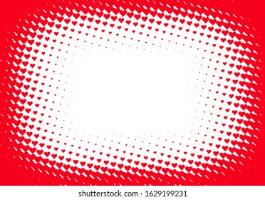 Valentine's Day background with simple heart shaped filter or ornamental grid with size gradient