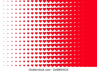 Valentine's Day background with simple heart shaped filter or ornamental grid with size gradient
