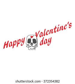 Valentines day background with skull