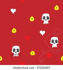 Valentines day background with skull
