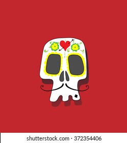 Valentines day background with skull