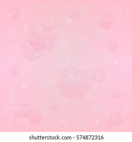 Valentine's Day background background with snowflakes and hearts