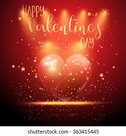 Valentine's Day background with sparkles and heart design