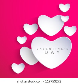 Valentines Day Background With Sticky In Heart Shape. EPS 10.