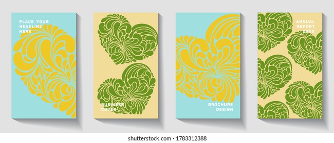 Valentines Day background with sticky in heart shape. Vector illustration. Layered file Modern cover design