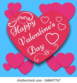 Valentines Day background with sticky in heart shape. EPS 10.