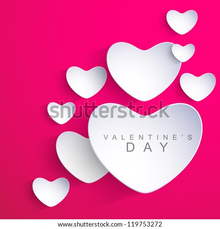 Valentines Day background with sticky in heart shape. EPS 10.