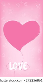 Valentinstag-Hintergrundvorlage mit einem weichen rosa Farbverlauf-Hintergrund mit niedlichen handgezeichneten Herzklotzen geschmückt.