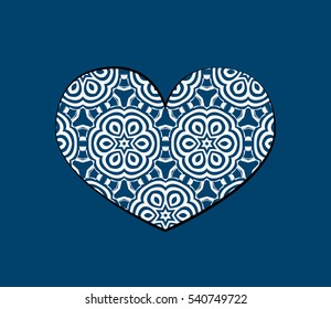 Valentine's day background. template floral pattern in heart form. vector illustration.