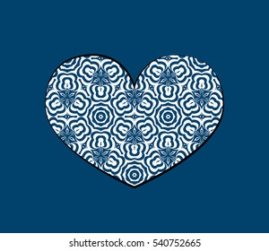 Valentine's day background. template floral pattern in heart form. vector illustration.