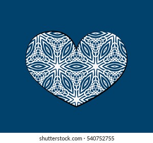 Valentine's day background. template floral pattern in heart form. vector illustration.
