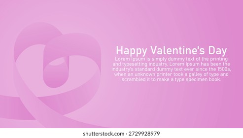 Plantilla de fondo de día de San Valentín con cinta rosa