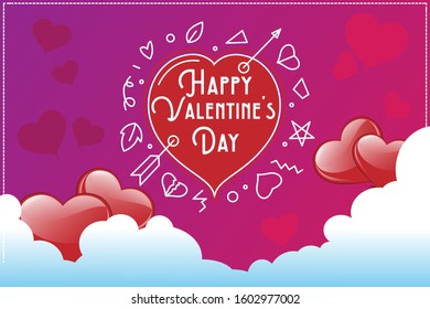 Valentine's day background template vector