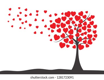 Valentine's Day background with tree of hearts design