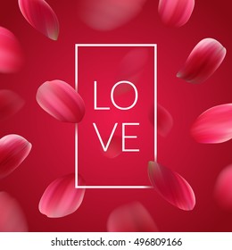  Antecedentes del Día de San Valentín. Composición de pétalos de tulipán. Ilustración vectorial Eps10.