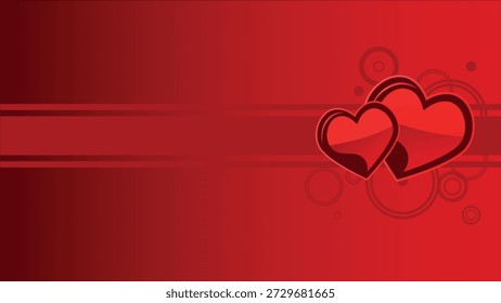 Fondo del día de San Valentín con dos corazones. Ilustración vectorial.