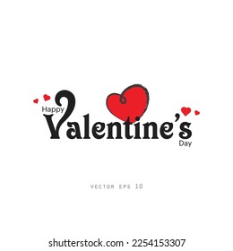 Antecedentes del día de San Valentín con tipografía de feliz día de San Valentín texto y patrón de corazón . Ilustración vectorial. Invitación, volantes, carteles, folletos, papel pintado y pancartas.