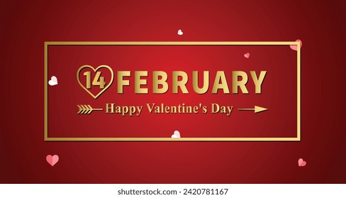 Valentines day background with typography of happy valentines day text