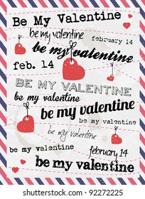 Valentines Day Background with Various Typography Style
