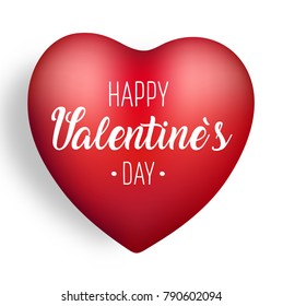 Valentine's day background. Vector concept illustration. 3d big red heart. Cute love sale banner, postcard, greeting card