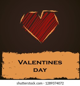 Valentine`s Day background. Vector. Heart shape. Old paper style