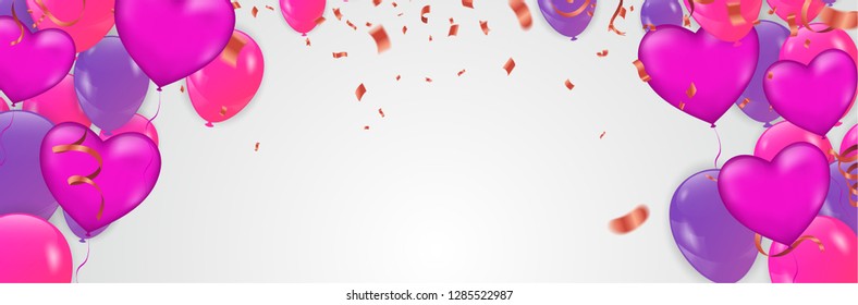 Valentine's Day background . Vector illustration. Cute love banner or greeting card