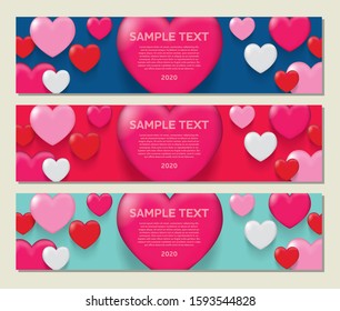 Valentine's Day background. Vector illustration. Cute love banner or greeting card. 