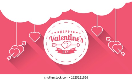 Valentine's day background Vector illustration. Happy Valentines Day vector with heart and typography poster with handwritten calligraphy, Wallpaper, invitation, posters, brochure, banners.