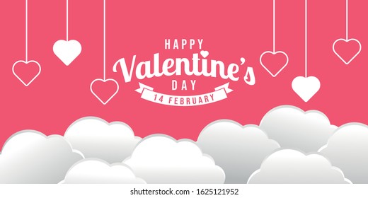 Valentine's day background Vector illustration. Happy Valentines Day vector with heart and typography poster with handwritten calligraphy, Wallpaper, invitation, posters, brochure, banners.