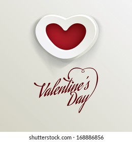Valentine's day background, vector illustration with typography
