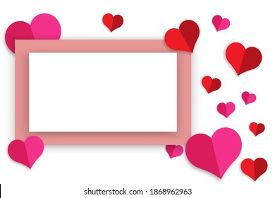  Valentine's day background. Vector illustration. Wallpaper, invitation, posters. Creative paper heart