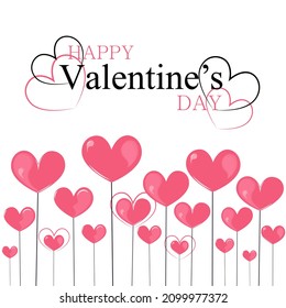 Valentine's day background. Vector illustration.  Pink hearts.Design for Valentine's Day. Background for greeting cards, brochures, templates, websites.