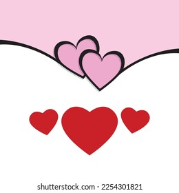 Diseño creativo de fondo de San Valentín. Corazones por el día de San Valentín para tarjetas de felicitación. Ilustración vectorial.