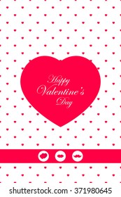 Valentine`s day background. Vector illustration. Happy valentines day card with ornaments, hearts.