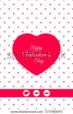Valentine`s day background. Vector illustration. Happy valentines day card with ornaments, hearts.