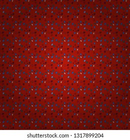 Valentines day background. Vector. Love romantic theme. Abstract texture, repeat tiles. Seamless pattern with small hearts on black, blue and red backdrop. Design for decoration, gift paper, textile.
