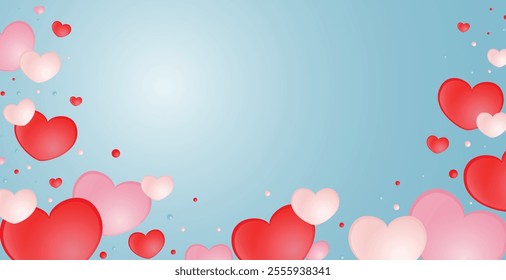 Valentine's day background vector, love, heart