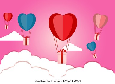 valentine's day background vector.red and pink style design.card template vector