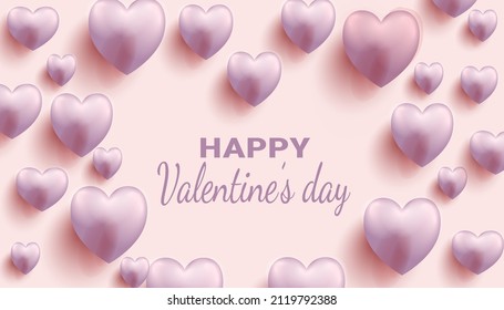 valentines day background vector with realistic love