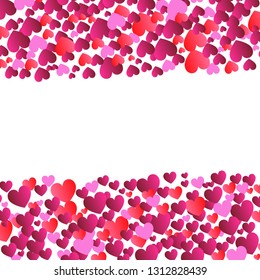 Valentines day background, vector. Red hearts isolated on white background. Valentines day backdrop for web site, love poster, wallpaper and wedding card. Creative art concept, vector illustration