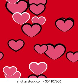 Valentine's Day Background. Vector seamless pattern with hearts.