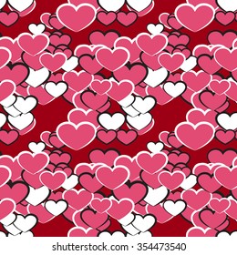 Valentine's Day Background. Vector seamless pattern with hearts.