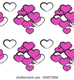 Valentine's Day Background. Vector seamless pattern with hearts.